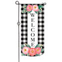 Spring Floral Plaid Welcome Garden Flag EE14L9558XLG