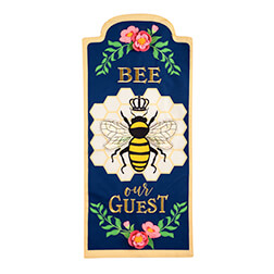 Bee Our Guest Textile Garden Banner (12-1/2 in. x 28 in.), EE14L9668XLG