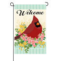Spring Floral Cardinal Linen Garden Flag