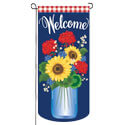 Patriotic Mason Jar Textile Garden Banner EE149892XLG