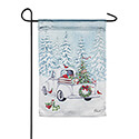 White Christmas Truck Lustre Garden Flag (12-1/2 in. x 18 in.), EE14LU10610G
