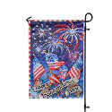 Independence Day Fireworks Garden Lustre Flag, EE14LU10877G