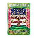 American Heart Beat Garden Quilted Flag (18 in. x 12-1/2 in.) EE14Q9878G