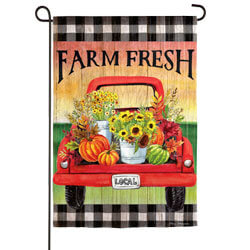 Farm Fresh Flower Truck Suede Garden Flag EE14S10003G