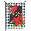 Cardinal and Holly Suede Garden Flag (12-1/2 in. x 18 in.), EE14S10026G