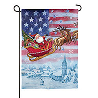 Patriotic Santa Suede Garden Flag (12-1/2 in. x 18 in.), EE14S10102G