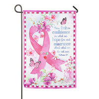 Ribbons of Hope Suede Garden Flag (12-1/2 in. x 18 in.), EE14S10158G