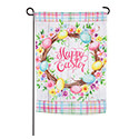 Easter Floral Wreath Suede Garden Flag (12-1/2 in. x 18 in.)