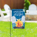 Welcome to Our Fire Pit Suede Garden Flag (12-1/2 in. x 18 in.), EE14S10411G