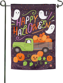 Boo Truck Garden Suede Flag (12-1/2 in. x 18 in.), EE14S10480G