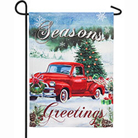 Christmas Farm Pickup Suede Garden Flag (12-1/2 in. x 18 in.), EE14S8709G