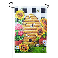 Sunflower Bee Hive Suede Garden Flag EE14S9821G