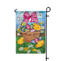 Patterned Eggs with Chicks Garden Waffle Flag, EE14W10656G
