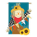 Fall Scarecrow Welcome Applique House Flag EE159160H
