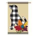 Fall Dog Silhouette Applique House Flag EE159172SAH