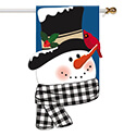 Snowman and Friend Applique House Flag (28 in. x 44 in.), EE159184H