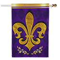 Fleur de Lis House Applique Flag (28 in. x 44 in.), EE159211SAH
