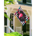 Flamingo Stripes and Flowers Applique House Flag (28 in. x 44 in.), EE159273H
