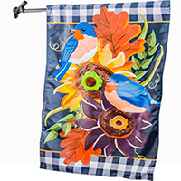 Fall Bluebirds Applique House Flag (28 in. x 44 in.), EE159310H