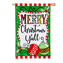 Merry Christmas Yall Applique House Flag (28 in. x 44 in.), EE159335H