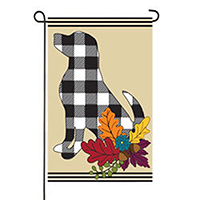 Fall Dog Silhouette Applique Garden Flag EE169172SAG