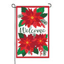 Poinsettia Welcome Applique Garden Flag (12-1/2 in. x 18 in.), EE169185H