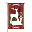 Reindeer Pair Plaid Applique Garden Flag (28 in. x 44 in), EE159204H