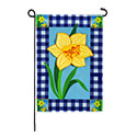 Buffalo Check Daffodils Applique Garden Flag (12-1/2 in. x 18 in.), EE169224SAG