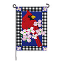 Buffalo Check Cardinal Applique Garden Flag (12-1/2 in. x 18 in.), EE169227SAG