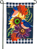 Fall Bluebirds Applique Garden Flag (12-1/2 in. x 18 in.), EE169310G