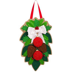 Holiday Foliage Burlap Door Hanger EE2DHB1076BL