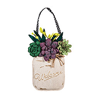 Succulents Mason Jar Door Hanger, EE2DHB1406