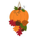 Fall Pumpkin and Leaves Door Hanger EE2DHB1762