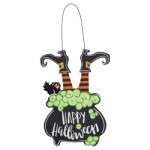 Lit Witch in Cauldron Door Decor, EE2DHB2412MBL