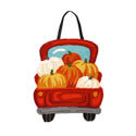Red Truck with Pumpkins Hooked Door Hanger EE2DHB1765
