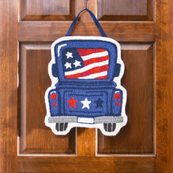 Patriotic Truck Hooked Door Hanger, EE2DHP2276