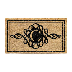 C Monogram Scroll Coir Mat, EE2RM235CBL