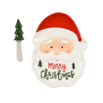 Santa Cheese Plate with Spreader, EE3CPS106