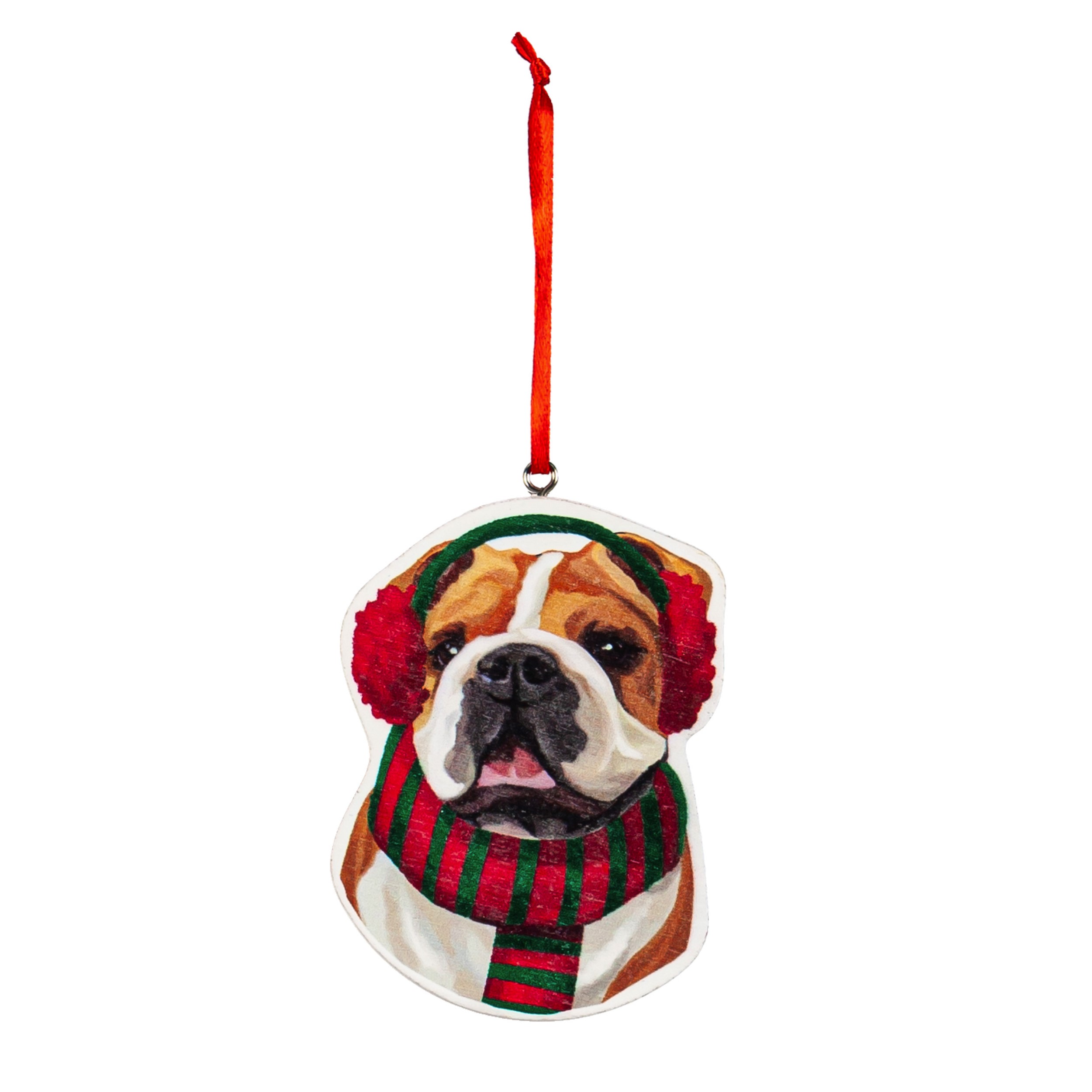 Wood Dog Ornament, Bulldog