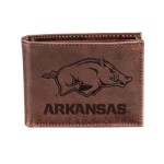 Razorbacks Bi-Fold Genuine Leather Wallet, EE7WLTB911CH