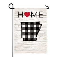 Arkansas Buffalo Check Home Garden Suede Flag
