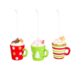 Ceramic Cocoa Cup Ornament, EEP4224