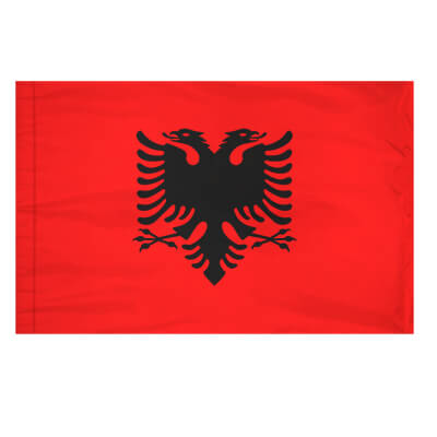 Albania Flag with Pole Hem, FBPP0000009454