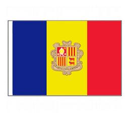 Andorra National Flag with Pole Hem, FANDO46GPH
