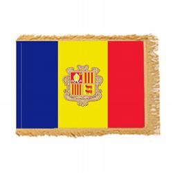 Andorra National Fringed Flag with Pole Hem, FBPP0000009505
