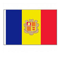 Andorra National Flag with Pole Hem, FANDO46GPH