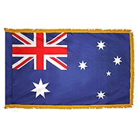 Australia Fringed Flag with Pole Hem