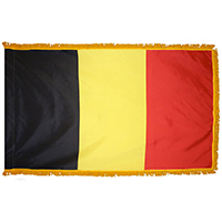 Belgium Fringed Flag with Pole Hem
