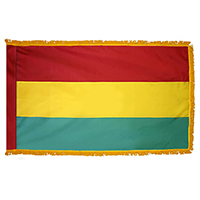 Bolivia Fringed Flag with Pole Hem