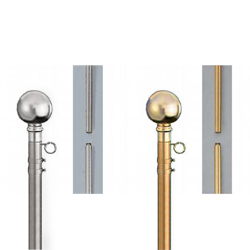 Gold or Silver Presentation Pole with Ball Ornament, FBPP0000010191